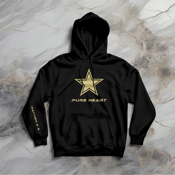 Other - Men’s Hoodie Pure Heart Gold Star Christian Faith Bible Verse Sweatshirt